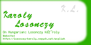 karoly losonczy business card